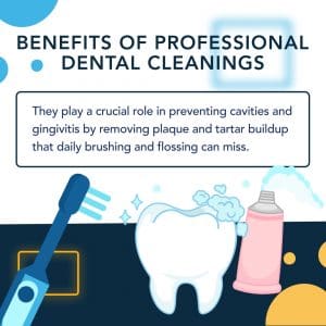 What are the benefits of professional teeth cleanings? 